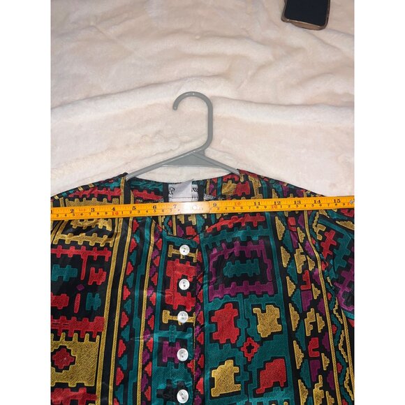 Vintage Gianna Geometric Button-Up Shirt‎ – Size Small, Made in USA - Picture 7 of 8